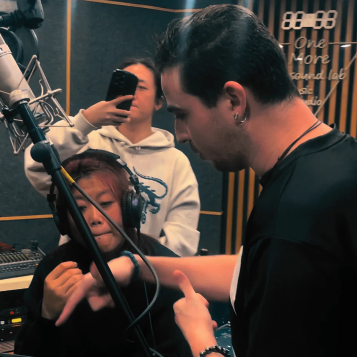 Studio moment showing the production process behind Where Is The Peace.